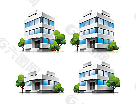 立体房屋模型矢量素材01