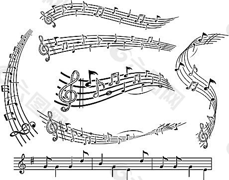 音乐五线谱矢量素材下载01