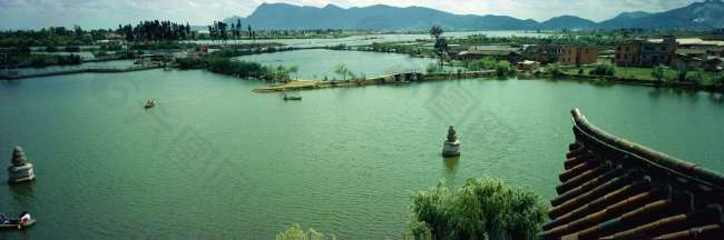 巨幅风景北京颐和园山水湖面绿色风景图片