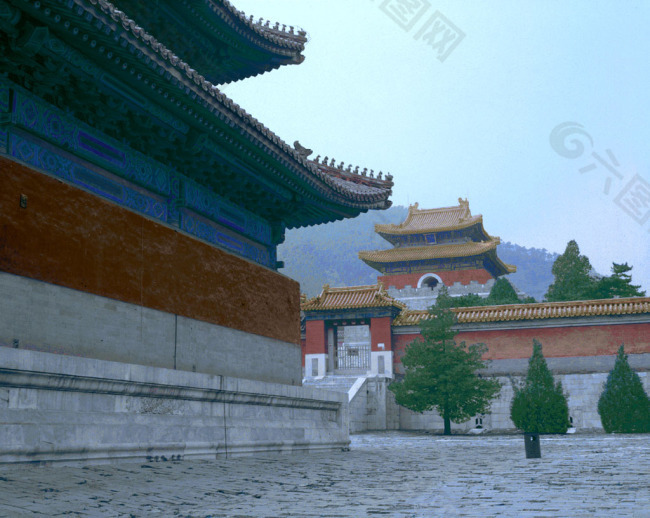北京皇家宫殿明清建筑风格城楼大门围墙