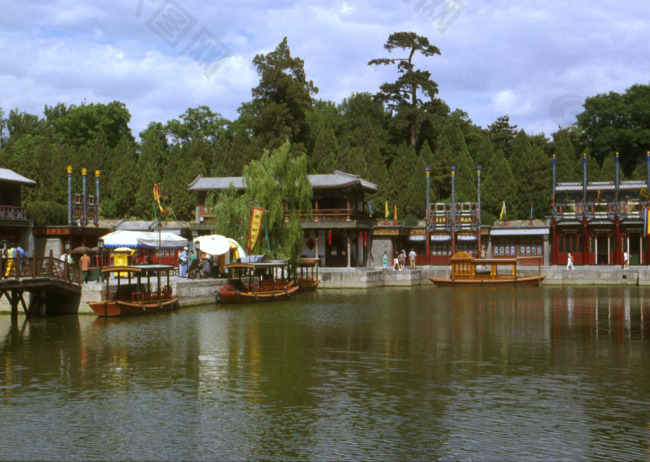 明清皇家园林北京颐和园湖面风景