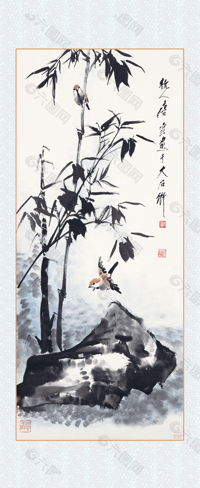 中国水墨画竹子图片