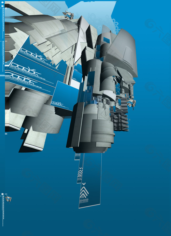 空间站数码游戏背景设计psd分层素材