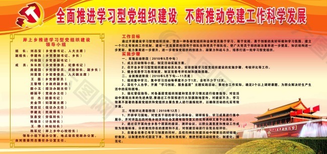 全面推进学习型党组织建设党建宣传展板