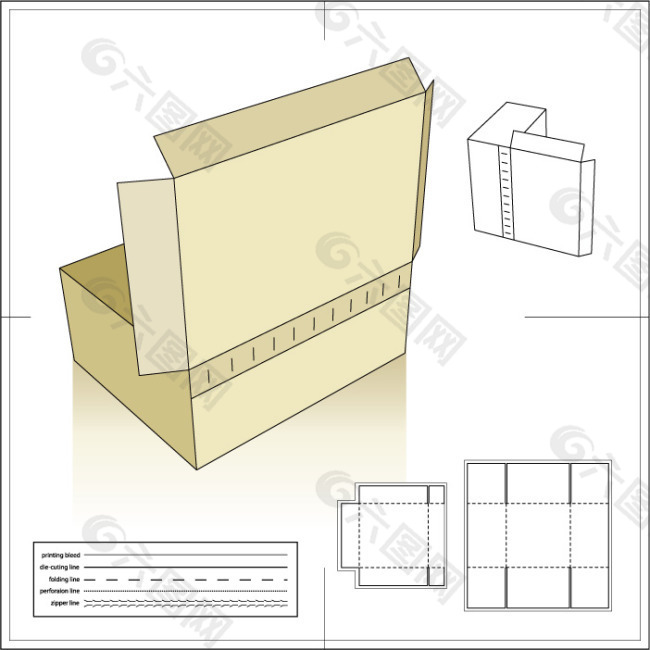 正规包装箱模板含刀模