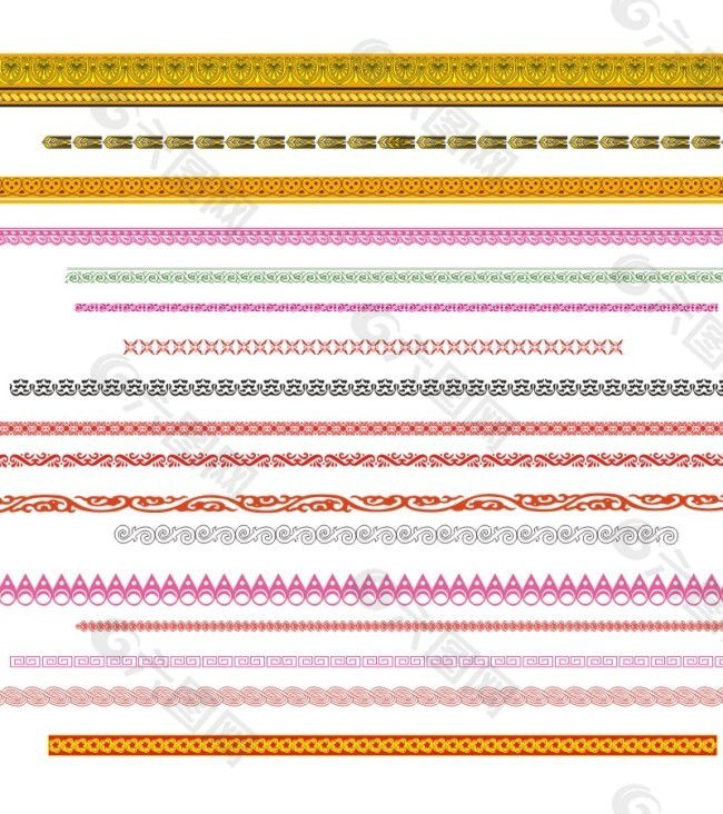 花边总集花纹大全矢量图