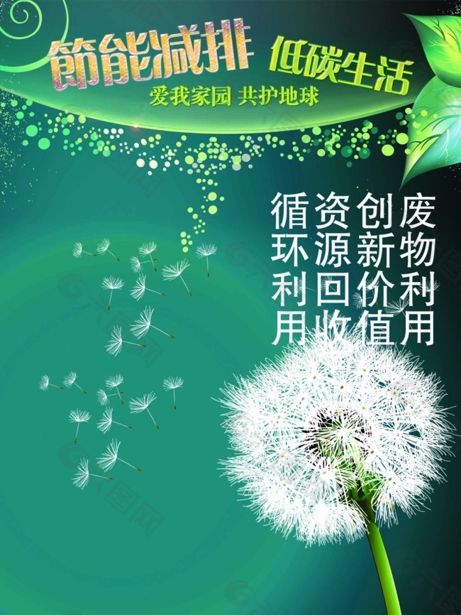 公益广告节能减排低碳生活模板蒲公英种子篇