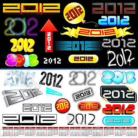 2012字体设计矢量素材
