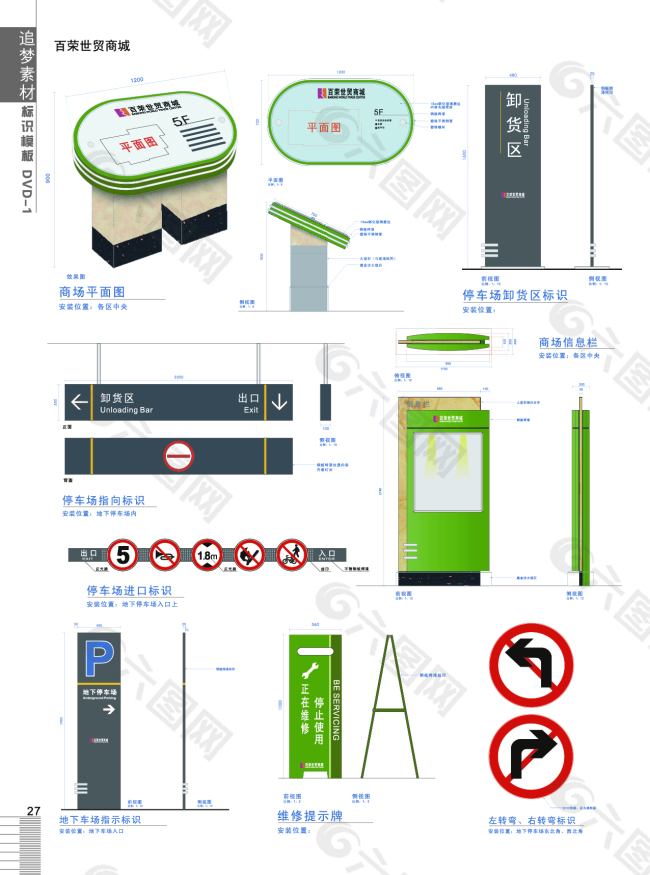 商场导视系统vi设计导视系统制作图设计图平面广告素材免费下载 图片编号 2422545 六图网