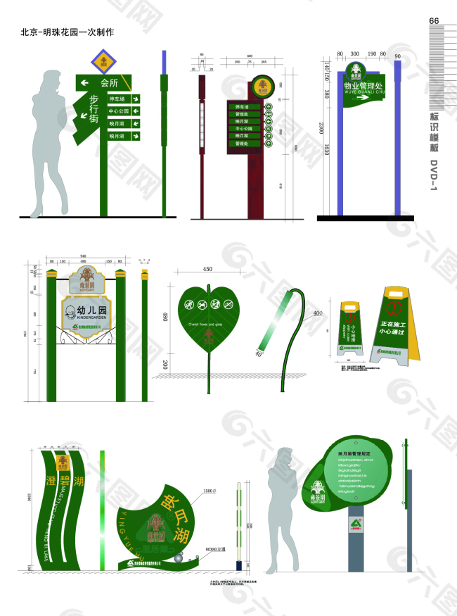 花园公园会所公共场所标识牌设计图制作图