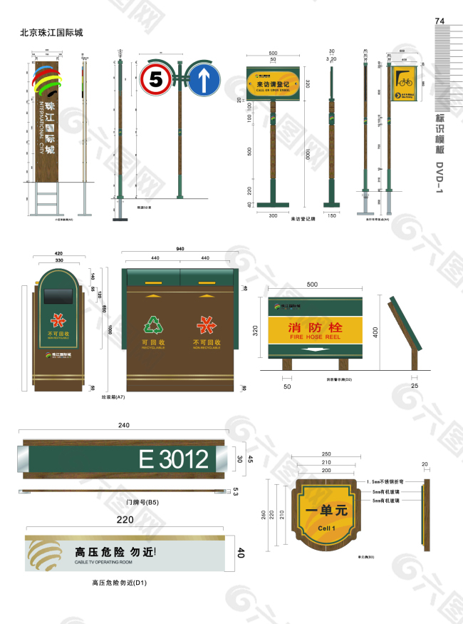 国际城公司物业导视系统设计图制作图