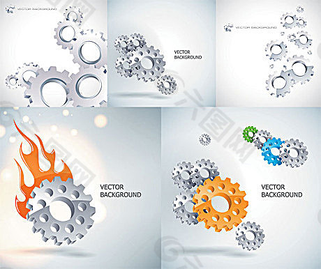 齿轮主题矢量素材