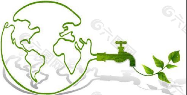 绿色环保类插画 保护水资源