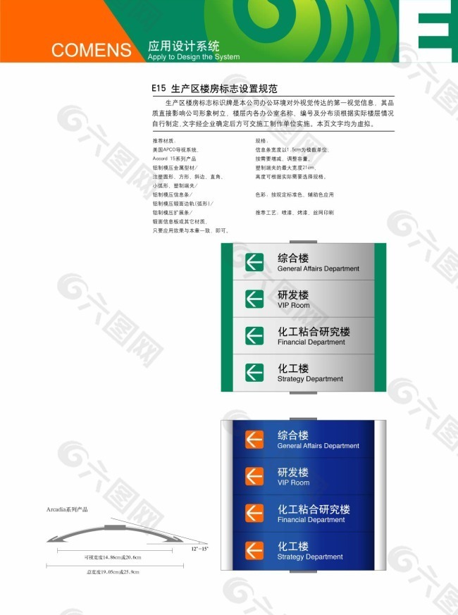 高盟VI标识系统方案生产区楼房标志设计