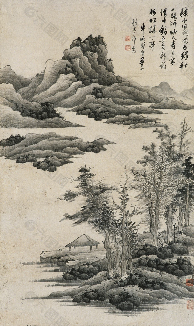 水墨画 山水