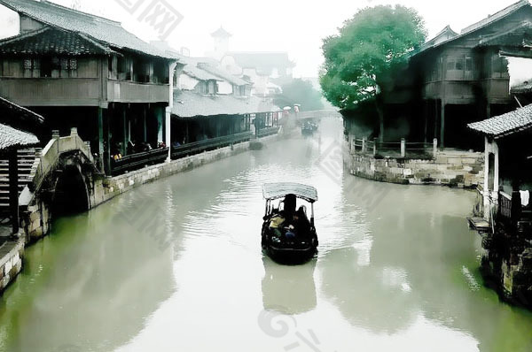 实景照片ps后的水墨效果图