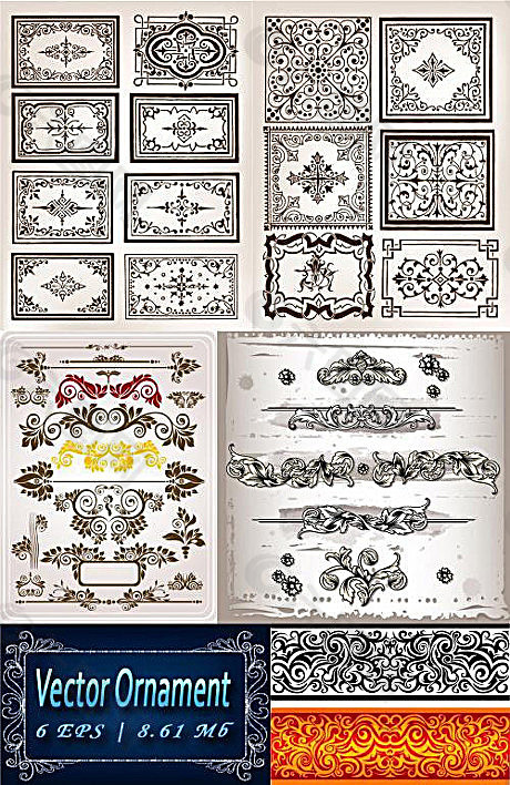 几款古典欧式花纹背景矢量素材