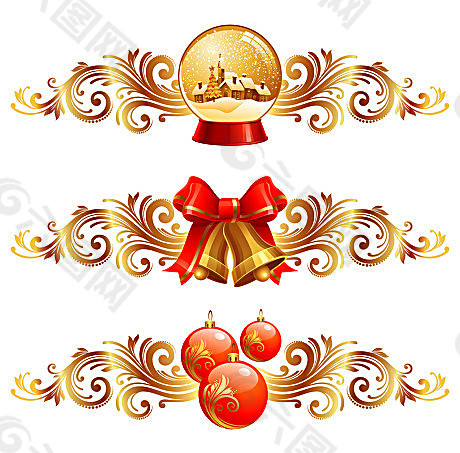 圣诞节主题装饰花纹素材