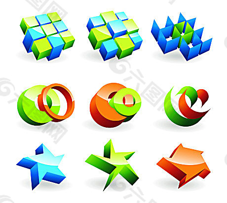 3d图型logo图标矢量素材