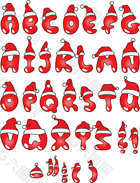 卡通英文圣诞节字体