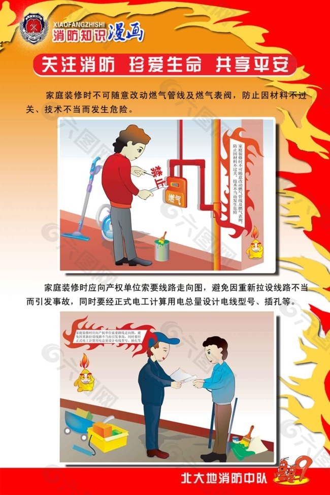 消防安全宣传画消防知识漫画