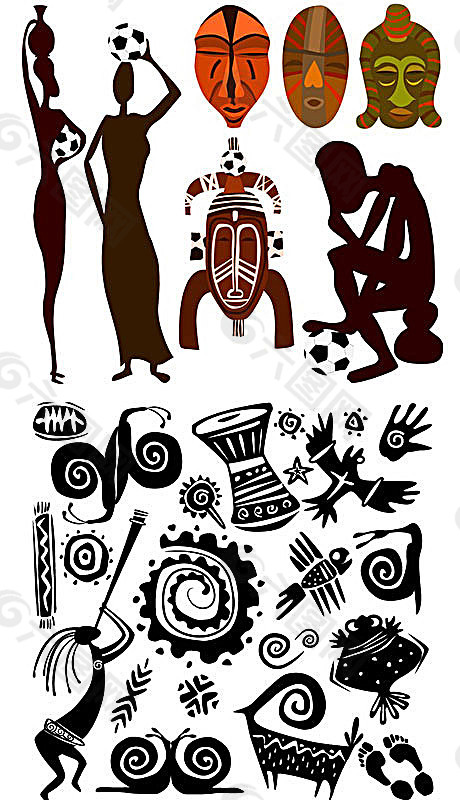 非洲传统名族纹样矢量素材