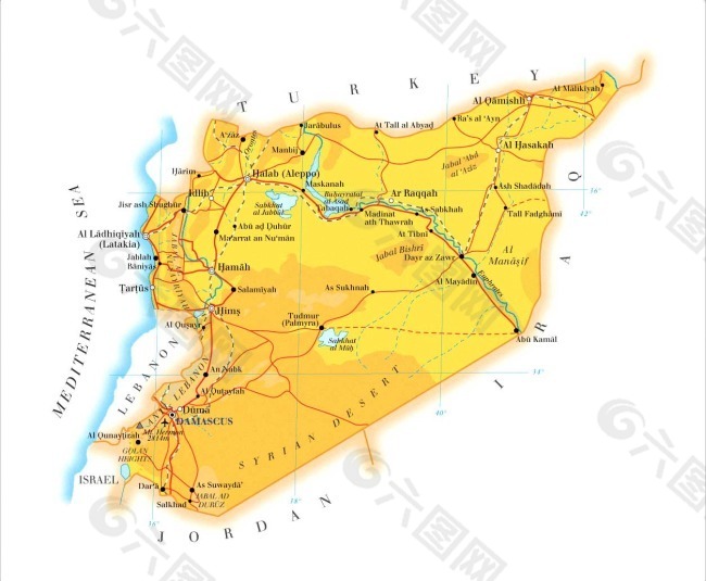 世界地图之Syria叙利亚
