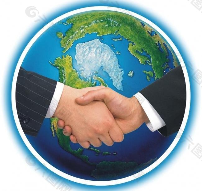 地球握手(位图)图片