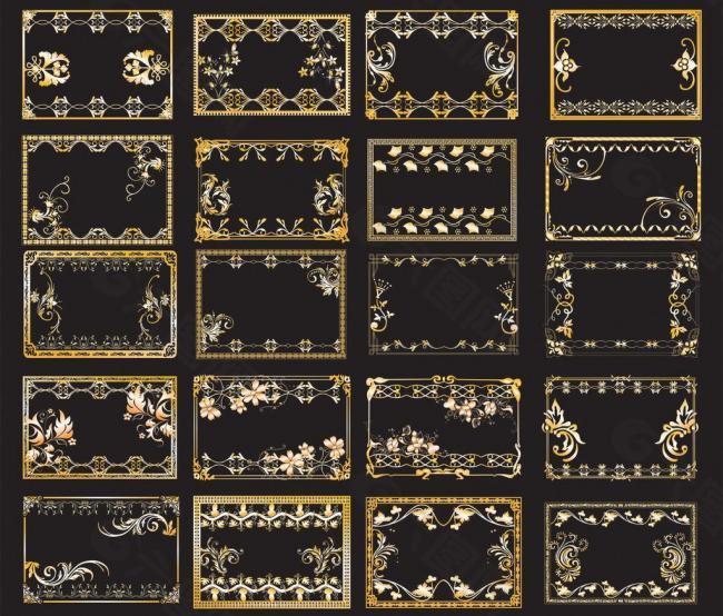 金色 边框 花纹图片