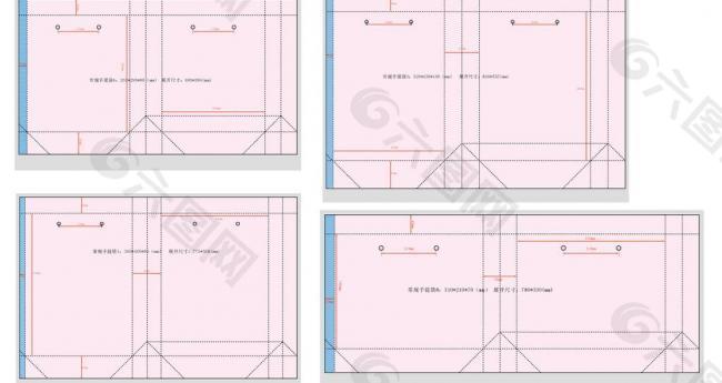 手提袋展开图各种实际尺寸图片