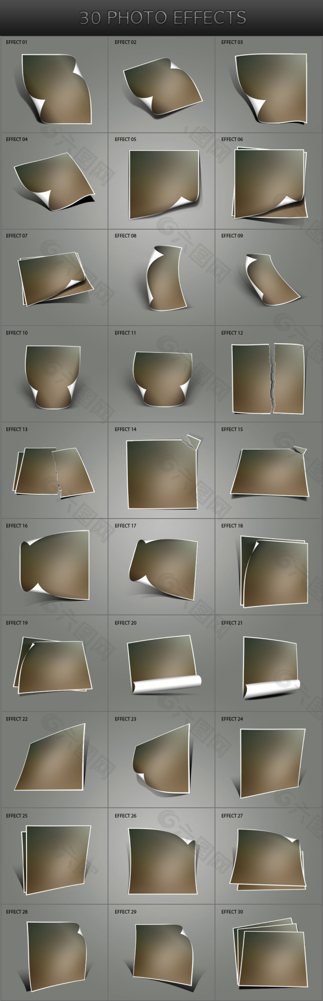 30种立体相框照片效果PS动作下载