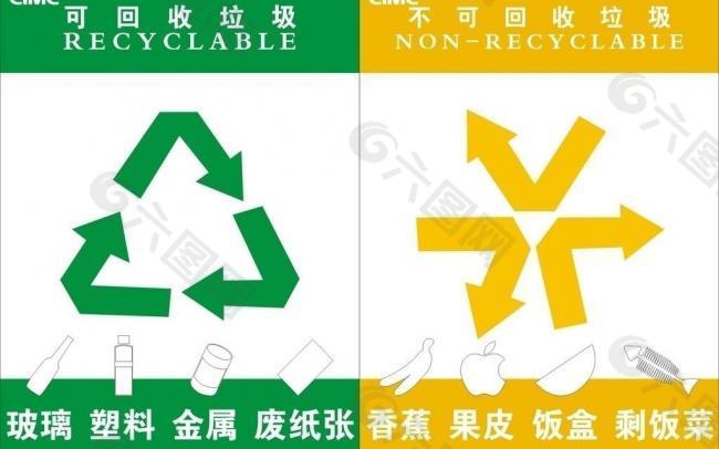 不可回收垃圾 可回收垃圾图片