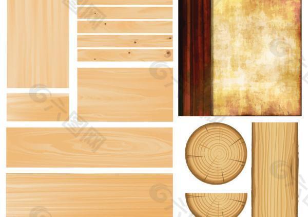 木板木纹矢量素材图片