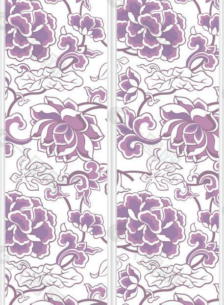 紫色牡丹花纹图片