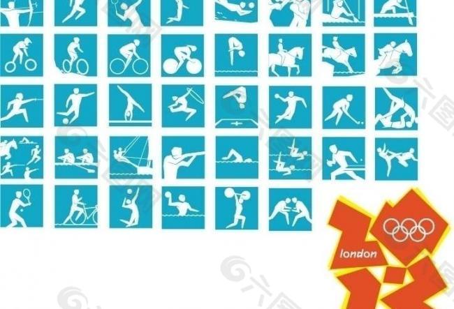 2012年伦敦奥运会运动图标图片