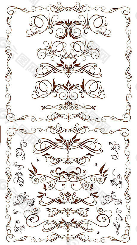欧式古典装饰纹样元素矢量素材（五）