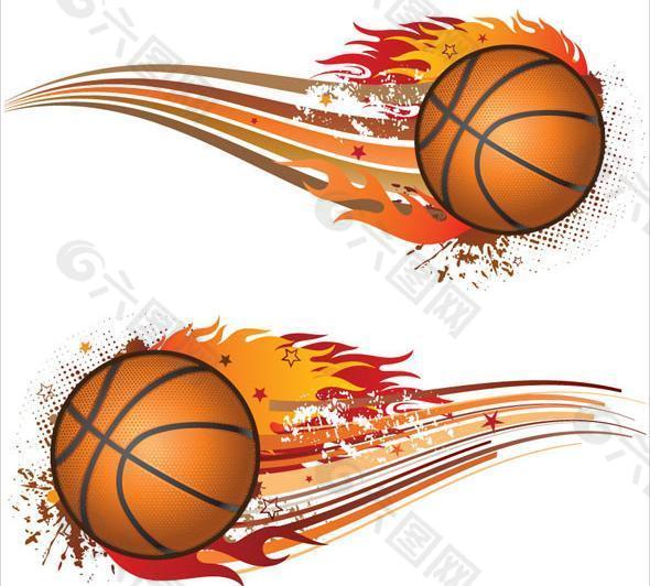 动感火焰篮球图片