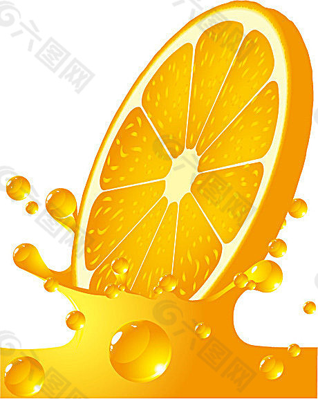 鲜橙果汁矢量素材