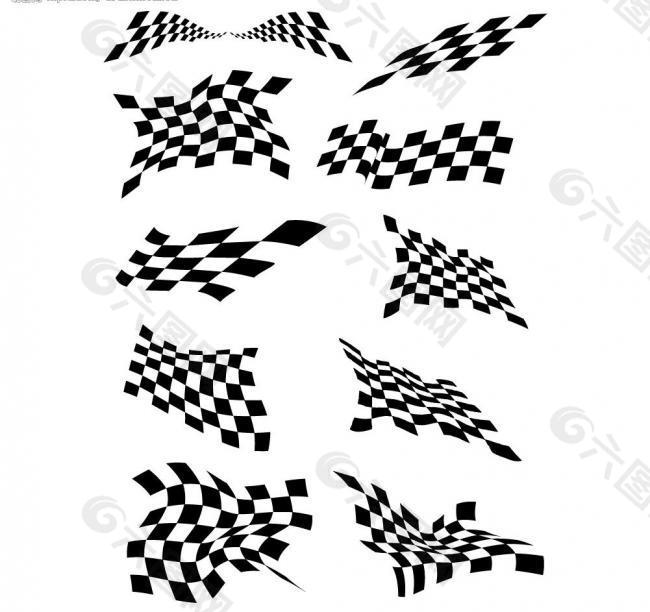 黑白方格logo标志变化图片