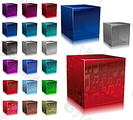 五颜六色的立方体矢量素材
