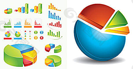 实用3d统计图形矢量素材