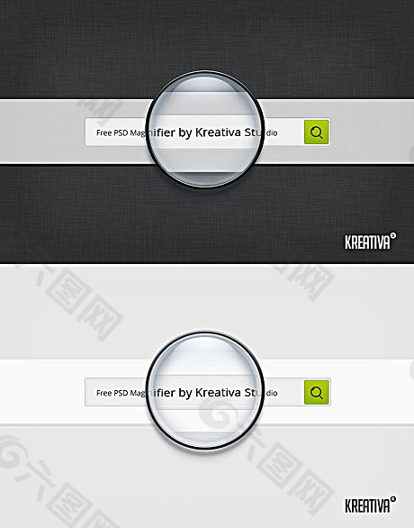 放大镜效果psd素材