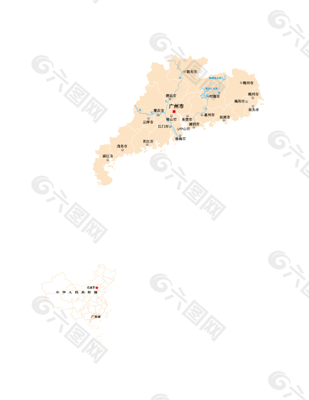 广东省行政地图矢量图