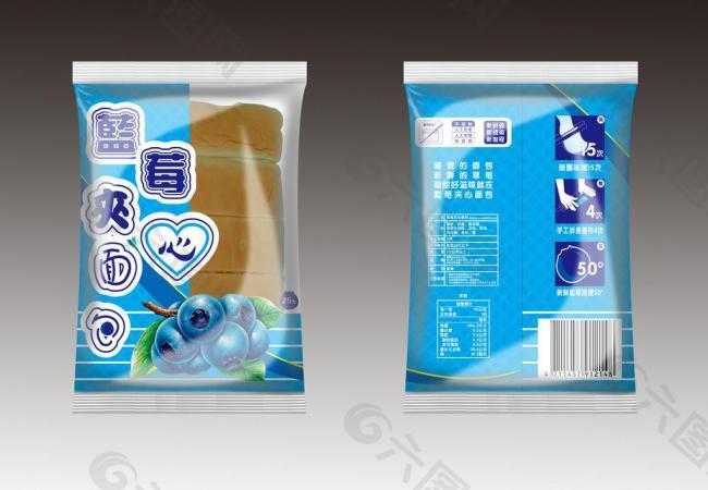 蓝莓面包包装 （平面图）图片