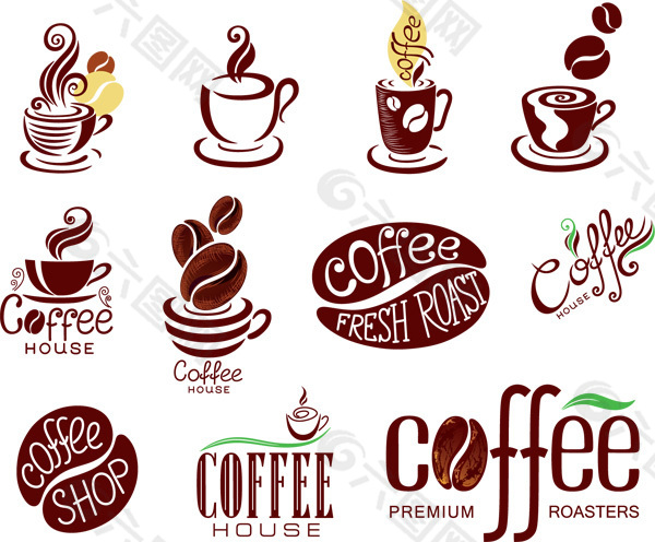 咖啡百变造型 咖啡图标素材