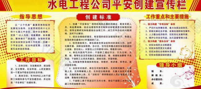 水电工程公司平安创建宣传栏图片