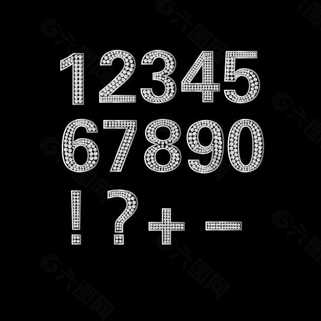 钻石型数字和符号