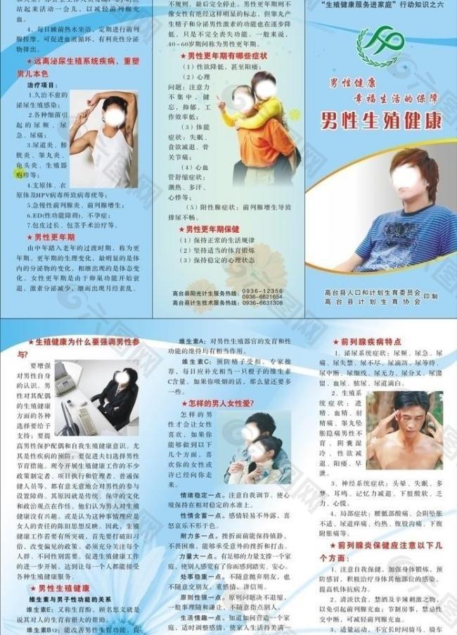 男性生殖健康三折页图片