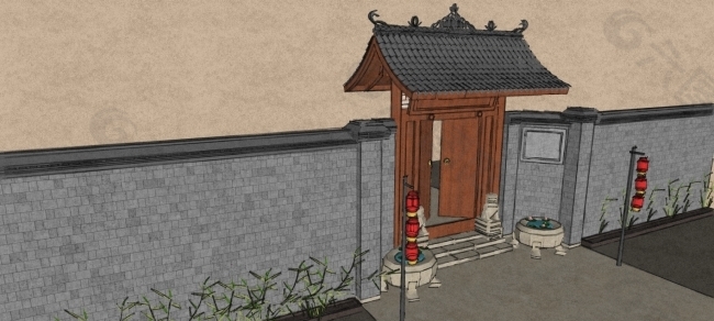 中式建筑门头设计cdr下载