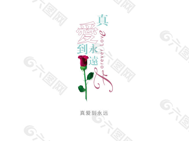 艺术字   花型字    真爱到永远